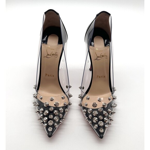 Christian Louboutin Patent PVC Collaclou 100 Pump Black High Heels EU38.5 US8.5 - Picture 3 of 14